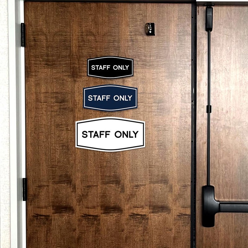 All Quality Fancy Staff Only Wall or Door Sign - Durable Material | Keep Visitors and Guests Safe (Brushed Silver) - Small (1 Pack) - Image 4